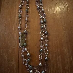 Premier Designs Silver and Lavender Necklace